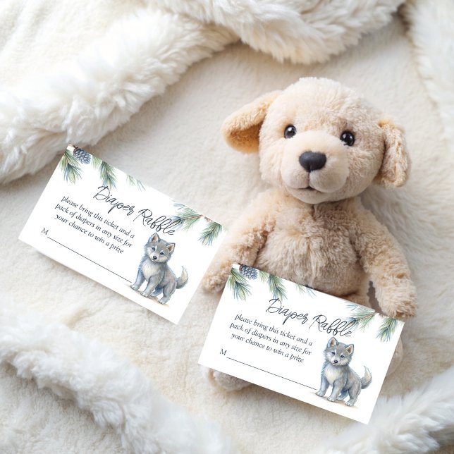 Tarjeta De Recepción Bosque de bosques tierno animales bebé diaper raff (Woodlands forest cute baby animals diaper raffle enclosure card baby shower raffle tickets)