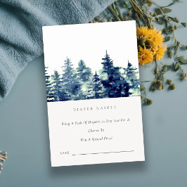 Tarjeta De Recepción Bosque de pino invernal nieve Rifa de pañales Baby