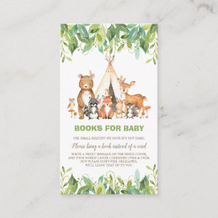 Tarjeta De Recepción Bosque de vegetación de Boho Woodland trae un libr