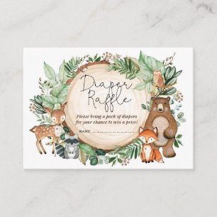 Tarjeta De Recepción Bosque de vegetación Woodland Animales Diaper Raff