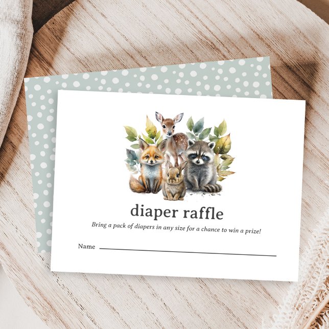 Tarjeta De Recepción Bosque de Woodland Animales Arch Baby Diaper Raffl (Subido por el creador)