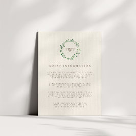 Tarjeta De Recepción Bosque | Detalles para invitados de boda con coron