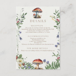 Tarjeta De Recepción Bosque elegante | Detalles de boda en el bosque