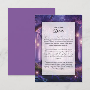 Tarjeta De Recepción Bosque Encantado de Violet a Medianoche