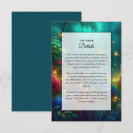 Tarjeta De Recepción Bosque encantado del Boda de joyas radiantes