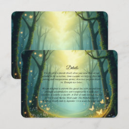 Tarjeta De Recepción Bosque Encantado Soleado de Verano para Bodas