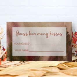 Tarjeta De Recepción Bosque otoñal adivina cuántos besos juego de novia