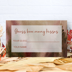Tarjeta De Recepción Bosque otoñal adivina cuántos besos juego de novia