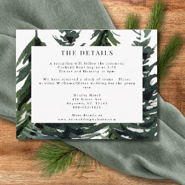 Tarjeta De Recepción Bosque Rústico Tartán optado rojo negro verde blan