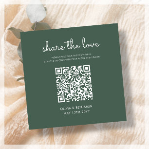 Tarjeta De Recepción Bosque verde Compartir el código QR de amor