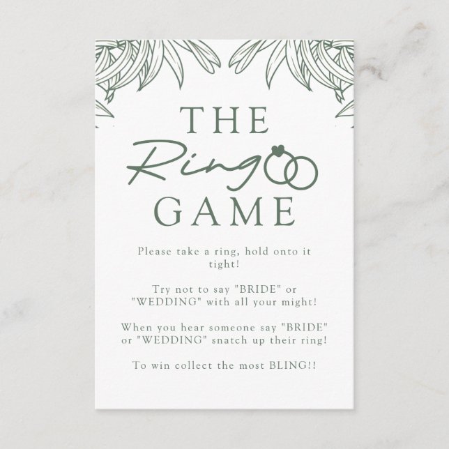 Tarjeta De Recepción Bosque verde simple botánico no decir novia (Anverso)