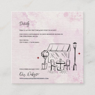 Tarjeta De Recepción Bosquejo de Café Elegante Ilustración Detalles de
