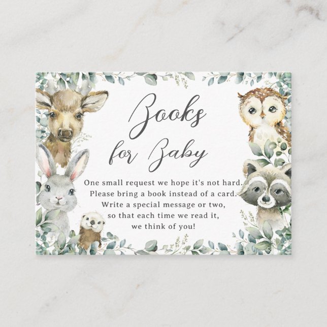 Tarjeta De Recepción Bosques de animales de bosque Libros de vegetación (Anverso)