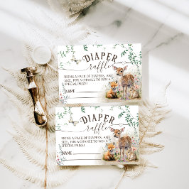 Tarjeta De Recepción Bosques de bosque de animales de madera Diapaje de