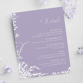 Tarjeta De Recepción Botanical Arch Garden Lavender Wedding Details
