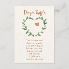 Tarjeta De Recepción Botanical Diaper Raffle Card – Minimal Eucalyptus