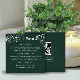 Tarjeta De Recepción Botanical Leafy Wedding Enclosure Card