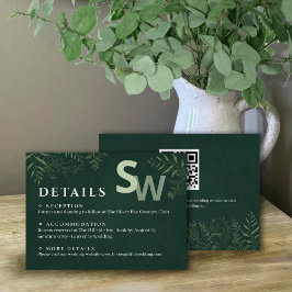 Tarjeta De Recepción Botanical Leafy Wedding Enclosure Card