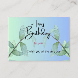 Tarjeta De Recepción Botanical Leaves Birthday Card | Elegant Gradient 