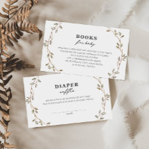 Botanical Leaves Diaper Raffle Enclosure Card