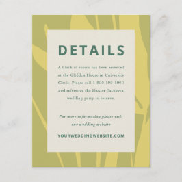 Tarjeta De Recepción Botanical Sketch Citrus Wedding Enclosure Card