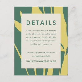Tarjeta De Recepción Botanical Sketch Citrus Wedding Enclosure Card