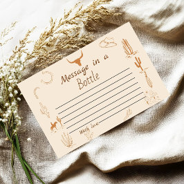 Tarjeta De Recepción Botella de mensaje Boho Western Saddle Bridal Show
