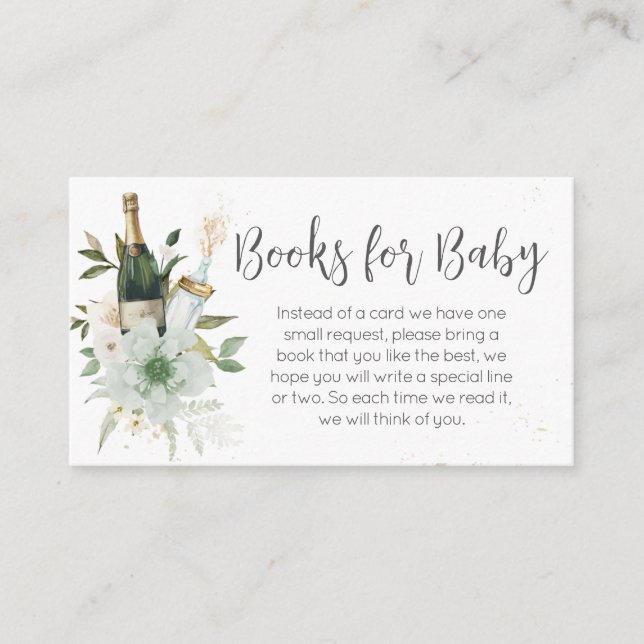 Tarjeta De Recepción Botellas de bebé "Poppin" Libros de Baby Shower pa (Anverso)