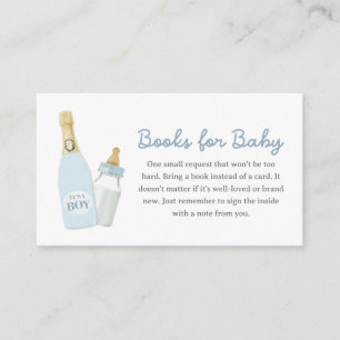 Tarjeta De Recepción Botellas De Poppin Boy Libros Azules Para Bebés