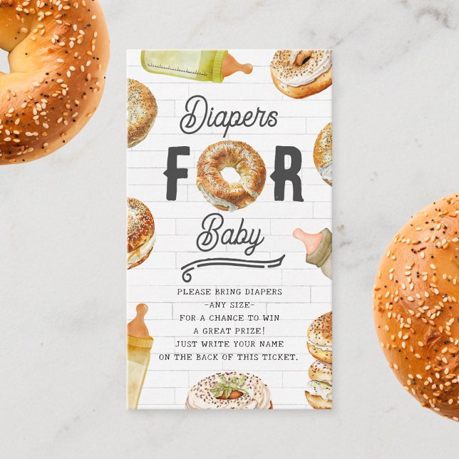 Tarjeta De Recepción Botellas y Bagels Baby Shower Brunch Diaper Raffle (Subido por el creador)