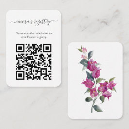 Tarjeta De Recepción Bougainvillea Boda BridalShower Detalles Código QR