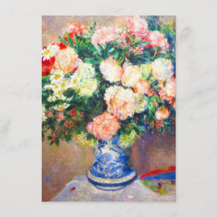 Tarjeta De Recepción Bouquet de crisantemos y un ventilador japonés