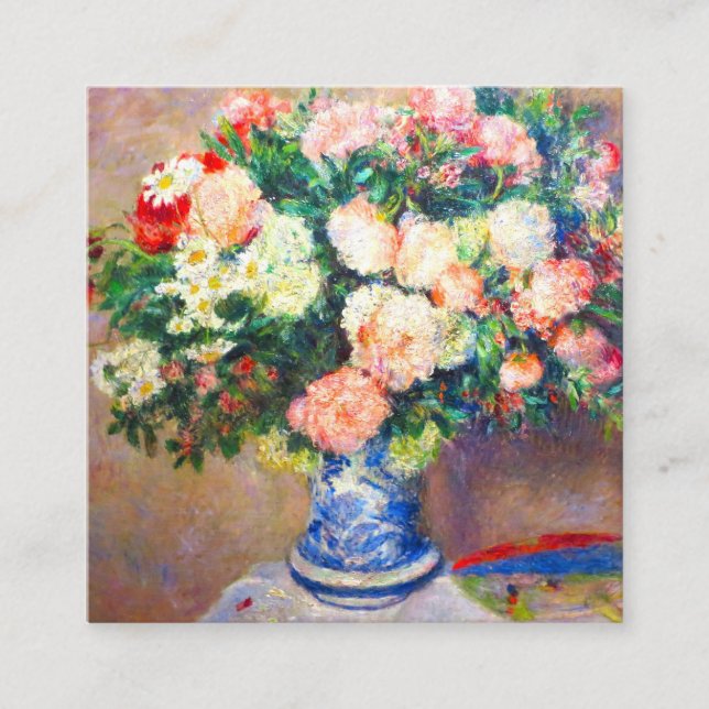 Tarjeta De Recepción Bouquet de crisantemos y un ventilador japonés (Anverso)