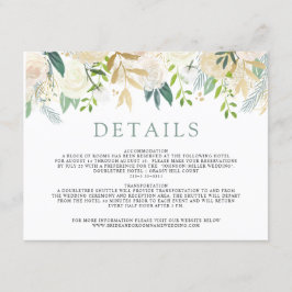 Tarjeta De Recepción Bouquet rosa blanco | Detalles del boda