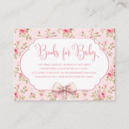 Tarjeta De Recepción Bow Baby Shower Books for Baby Enclosure