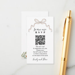 Tarjeta De Recepción Bow Boda dibujado a mano Sitio web insertar CÓDIGO