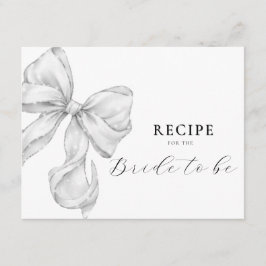 Tarjeta De Recepción Bow Bridal Shower Recipe