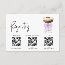 Tarjeta De Recepción Bow Espresso Martini Bridal Shower - Registro