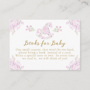 Tarjeta De Recepción Bow Floral Teddy Bear Toile Chica Ducha Libros