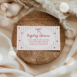 Tarjeta De Recepción Bow Hearts Valentine Baby Shower Display Shower