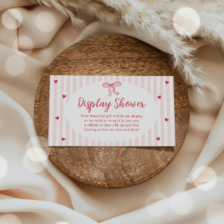 Tarjeta De Recepción Bow Hearts Valentine Baby Shower Display Shower
