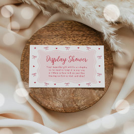 Tarjeta De Recepción Bow Hearts Valentine Baby Shower Display Shower 