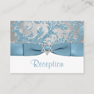 Tarjeta De Recepción Bow IMPRESO - Insertar Bat Mitzvah de invierno