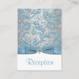 Tarjeta De Recepción Bow IMPRESO - Insertar Bat Mitzvah de invierno