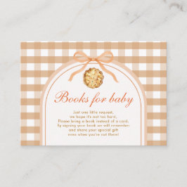 Tarjeta De Recepción Bow Little Cutie Pie Books para el bebé Gingham Fa