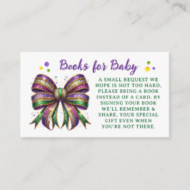 Tarjeta De Recepción Bow Mardi Gras Books for Baby Request
