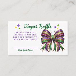 Tarjeta De Recepción Bow Mardi Gras Diaper Raffle Request