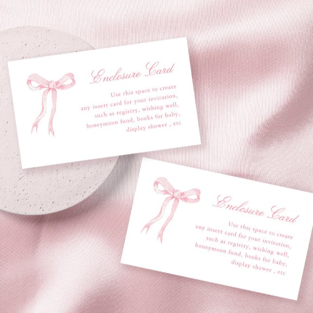 Tarjeta De Recepción Bow Rosado Amarrando Al Personalizado De Ducha Bri (Subido por el creador)