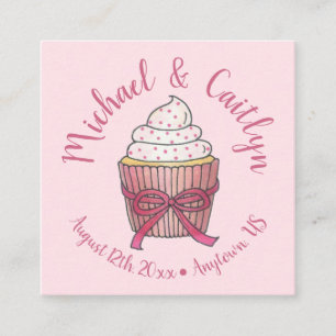 Tarjeta De Recepción Bow Rosado De Torta Rocida Boda Ducha De Novias