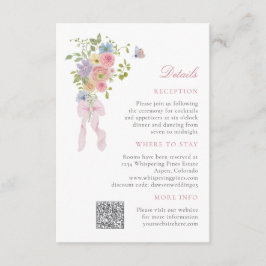 Tarjeta De Recepción Bows and Wildflowers